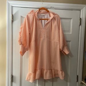 Beautiful orange and white seersucker Karlie dress